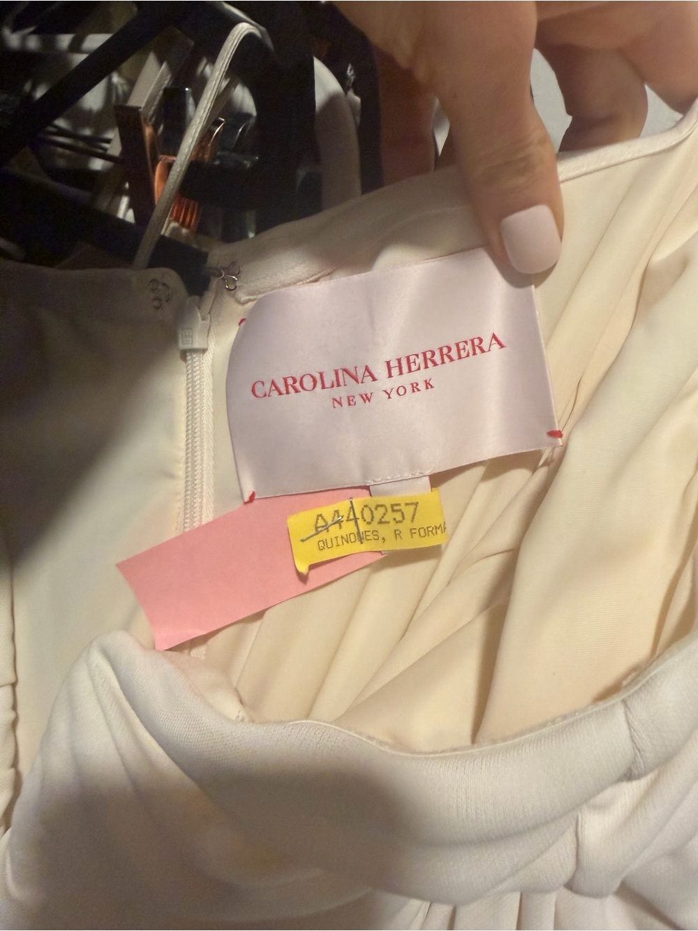 Carolina Herrera White One-Shoulder Ruched V-Neck Midi Dress XS - Picture 6 of 11